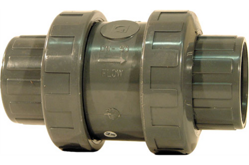 Terugslagkleppen dubbele union-koppeling te lijmen 50 mm