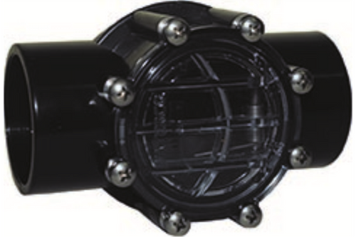 terugslagklep 2 x 63 mm met zichtglas te lijmen