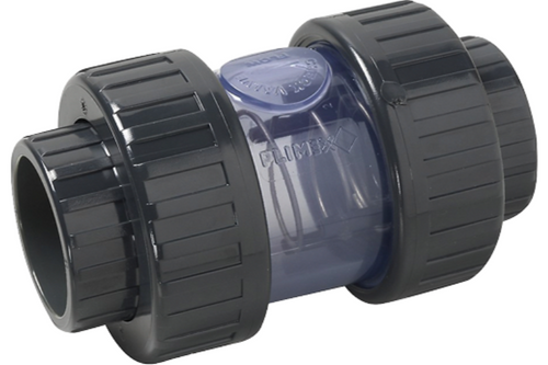 Terugslapklep met veer (doorzichtig deel) 50mm te lijmen