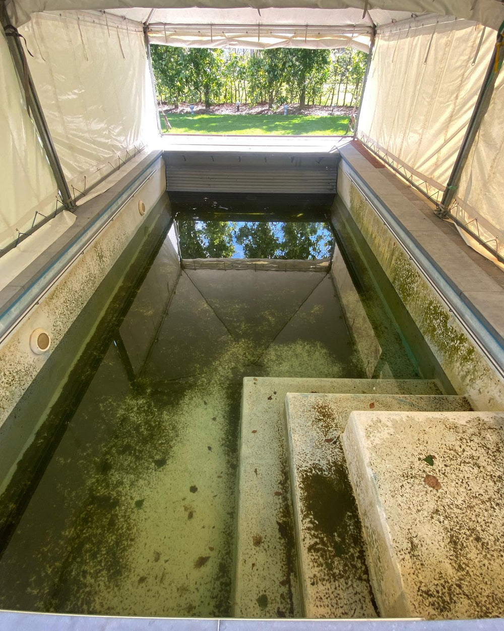 Zwembad voor de polyester renovatie